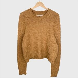 MINKPINK Lucie Raglan Knit Jumper Sweater - Caramel Brown - Size L